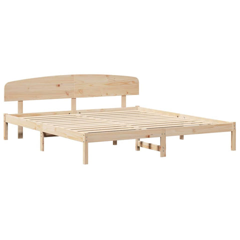 vidaXL Bed Frame with Headboard Brown 200 x 200 cm Solid Pine wood