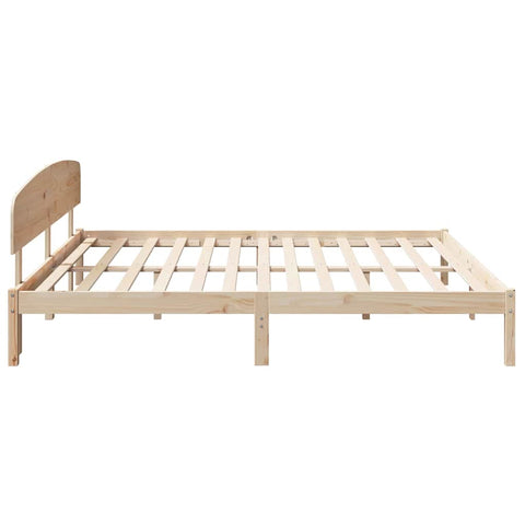 vidaXL Bed Frame with Headboard Brown 180 x 200 cm Solid Pine wood
