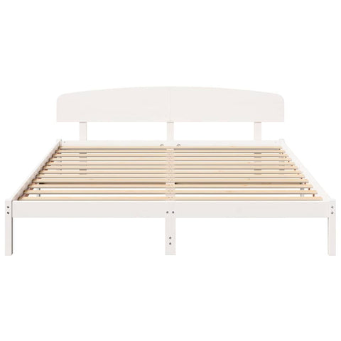 vidaXL Bed Frame with Headboard White 180 x 200 cm Solid Pine wood