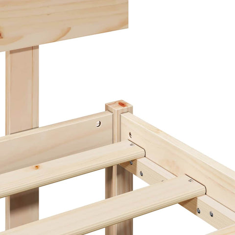 vidaXL Bed Frame with Headboard Brown 150 x 200 cm Solid Pine wood