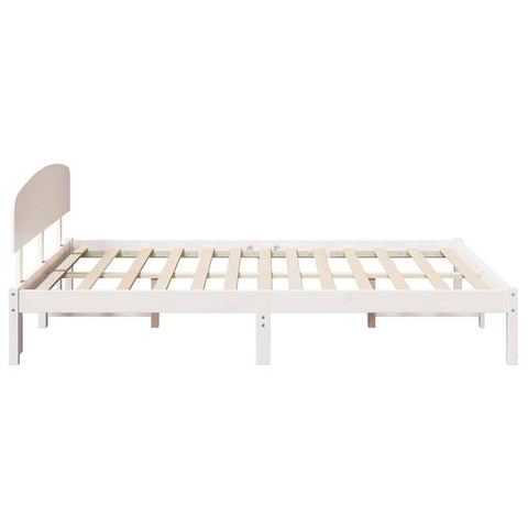 vidaXL Bed Frame with Headboard White 150 x 200 cm Solid Pine wood