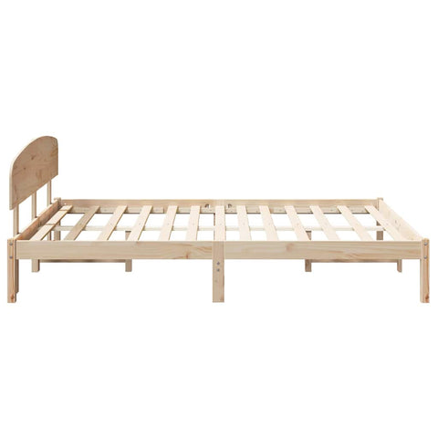 vidaXL Bed Frame with Headboard Brown 140 x 200 cm Solid Pine wood