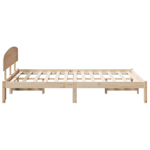 vidaXL Bed Frame with Headboard Brown 135 x 190 cm Solid Pine wood