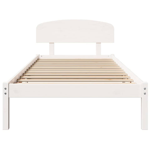 vidaXL Bed Frame with Headboard White 80 x 200 cm Solid Pine wood