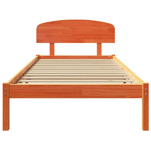 vidaXL Bed Frame with Headboard Brown 80 x 200 cm Solid Pine wood