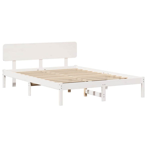 vidaXL Bed Frame with Headboard White 200 x 200 cm