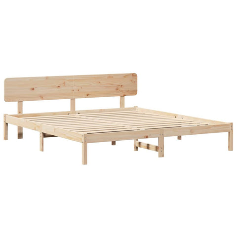 vidaXL Bed Frame with Headboard Natural 180 x 200 cm