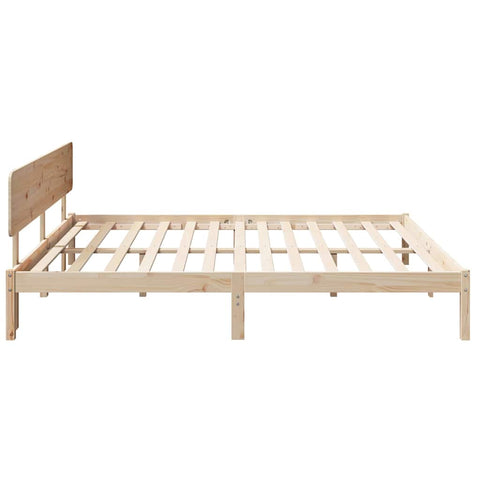 vidaXL Bed Frame with Headboard Natural 180 x 200 cm