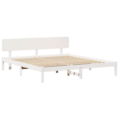 vidaXL Bed Frame with Headboard White 180 x 200 cm
