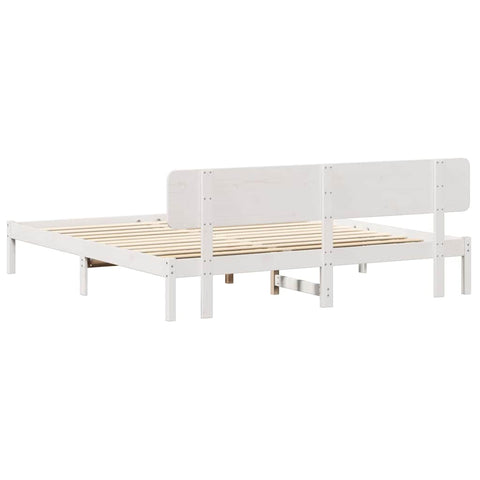 vidaXL Bed Frame with Headboard White 180 x 200 cm