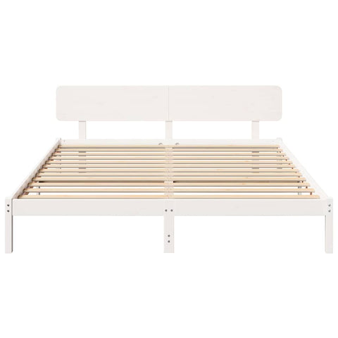 vidaXL Bed Frame with Headboard White 180 x 200 cm