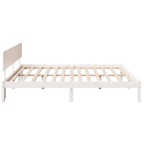 vidaXL Bed Frame with Headboard White 180 x 200 cm