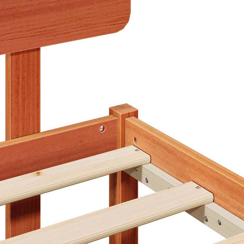 vidaXL Bed Frame with Headboard Wax Brown 160 x 200 cm