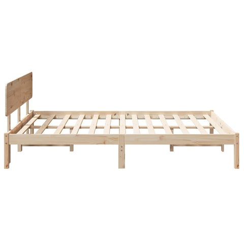 vidaXL Bed Frame with Headboard Natural 140 x 200 cm