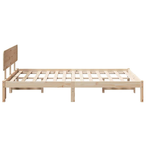 vidaXL Bed Frame with Headboard Natural 120 x 200 cm