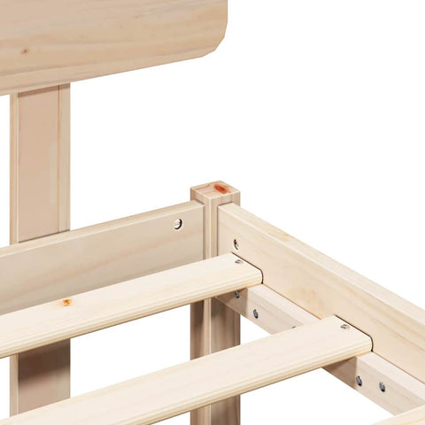 vidaXL Bed Frame with Headboard Natural 140 x 190 cm