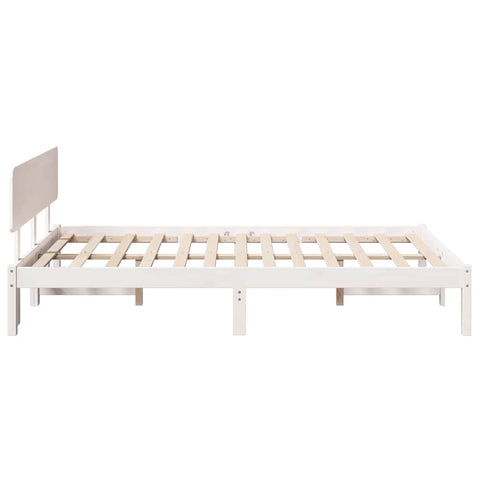 vidaXL Bed Frame with Headboard White 135 x 190 cm