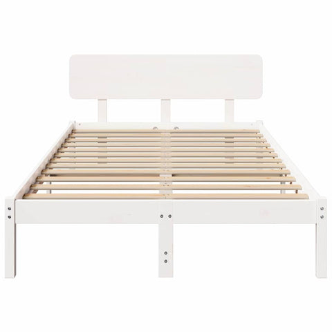 vidaXL Bed Frame with Headboard White 120 x 190 cm