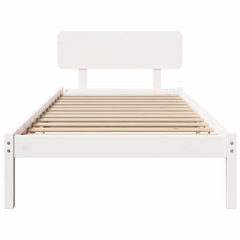 vidaXL Bed Frame with Headboard White 90 x 200 cm