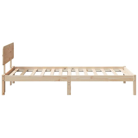 vidaXL Bed Frame with Headboard Natural 90 x 190 cm