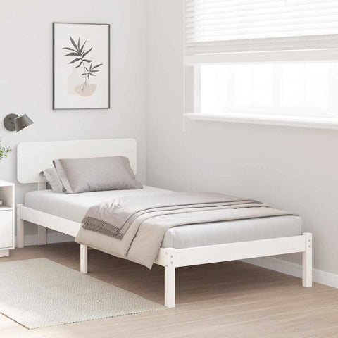 vidaXL Bed Frame with Headboard White 90 x 190 cm