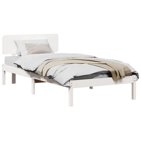 vidaXL Bed Frame with Headboard White 90 x 190 cm
