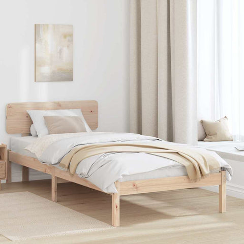 vidaXL Bed Frame with Headboard Natural 75 x 190 cm
