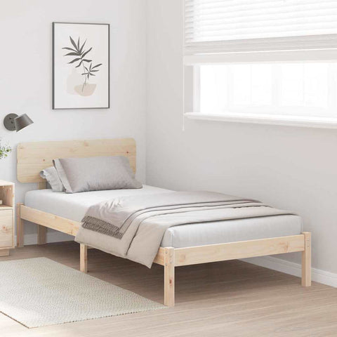 vidaXL Bed Frame with Headboard Natural 75 x 190 cm