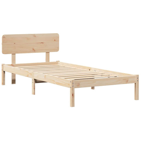 vidaXL Bed Frame with Headboard Natural 75 x 190 cm