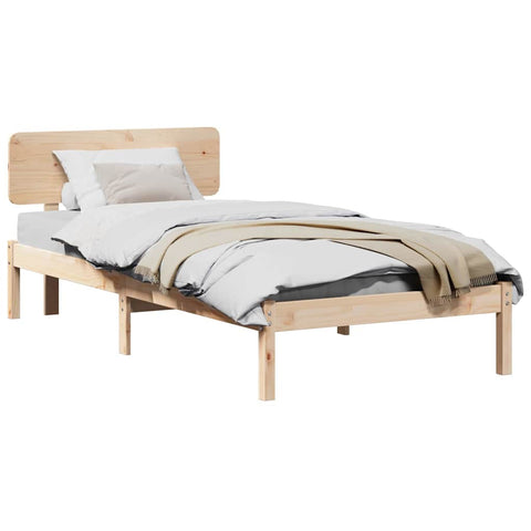 vidaXL Bed Frame with Headboard Natural 75 x 190 cm