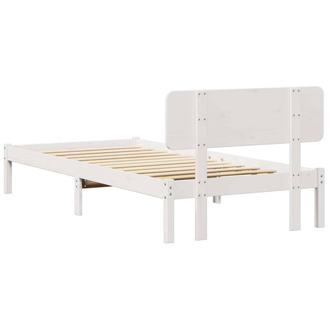 vidaXL Bed Frame with Headboard White 75 x 190 cm