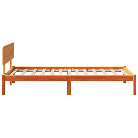 vidaXL Bed Frame with Headboard Wax Brown 75 x 190 cm