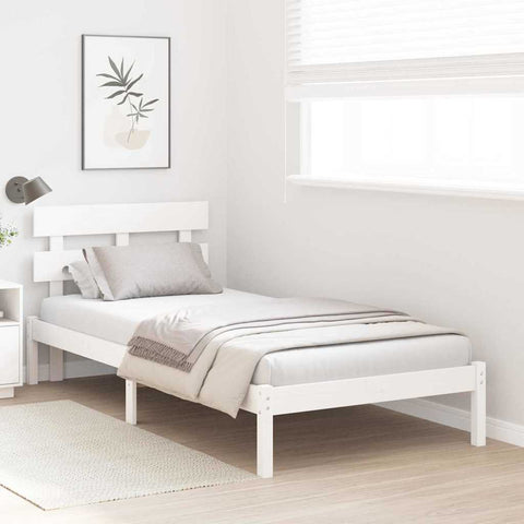 vidaXL Bed Frame with Headboard White 80 x 200 cm Solid Pine wood