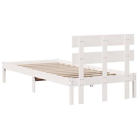 vidaXL Bed Frame with Headboard White 80 x 200 cm Solid Pine wood