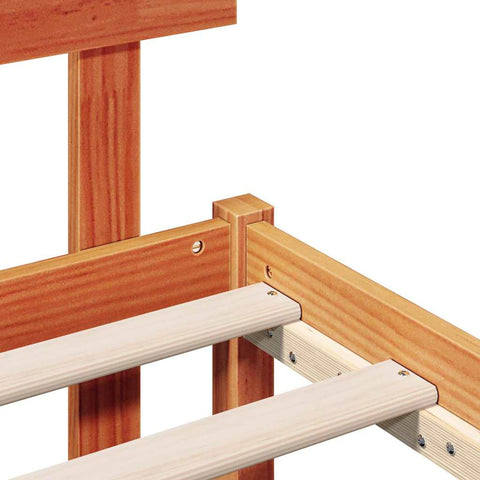 vidaXL Bed Frame with Headboard Brown 80 x 200 cm Solid Pine wood