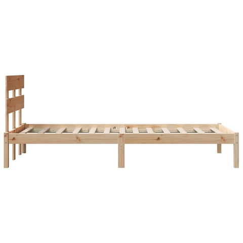 vidaXL Bed Frame with Headboard Brown 100 x 200 cm Solid Pine wood