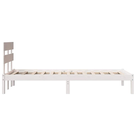 vidaXL Bed Frame with Headboard White 90 x 190 cm Solid Pine wood