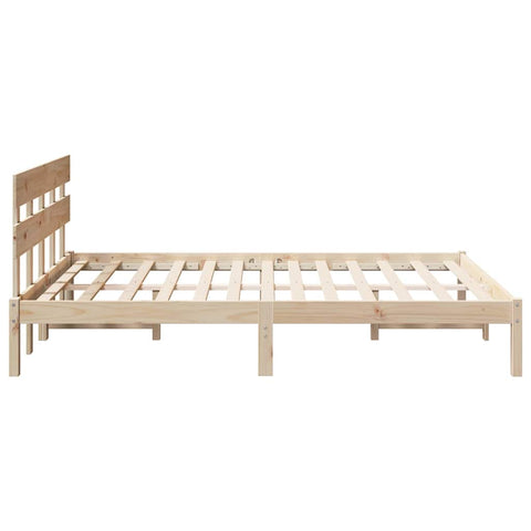 vidaXL Bed Frame with Headboard Brown 160 x 200 cm Solid Pine wood