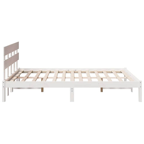 vidaXL Bed Frame with Headboard Brown 140 x 200 cm Solid Pine wood
