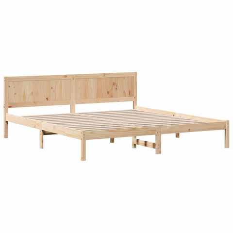 vidaXL Bed Frame Brown 200 x 200 cm Solid Pine wood