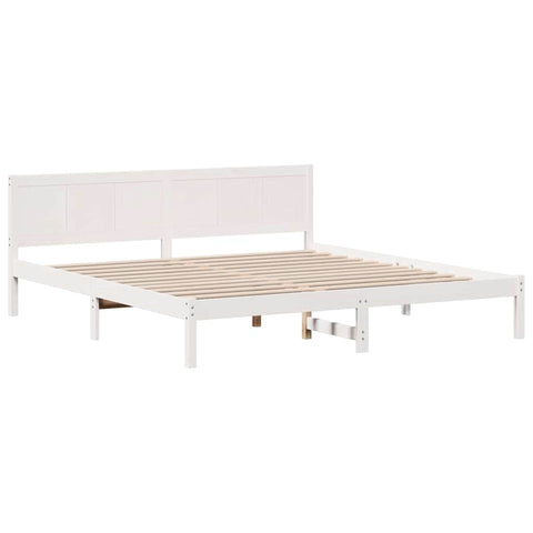 vidaXL Bed Frame White 200 x 200 cm Solid Pine wood