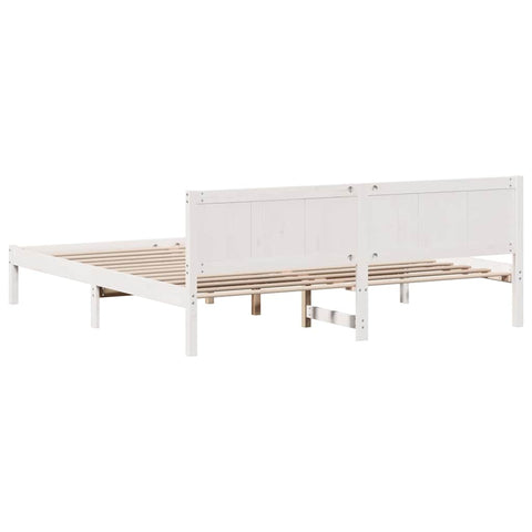 vidaXL Bed Frame White 200 x 200 cm Solid Pine wood
