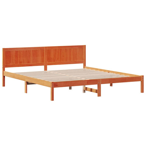 vidaXL Bed Frame Brown 200 x 200 cm Solid Pine wood