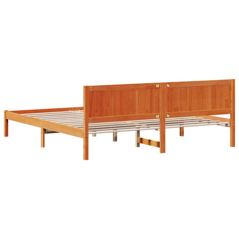 vidaXL Bed Frame Brown 200 x 200 cm Solid Pine wood