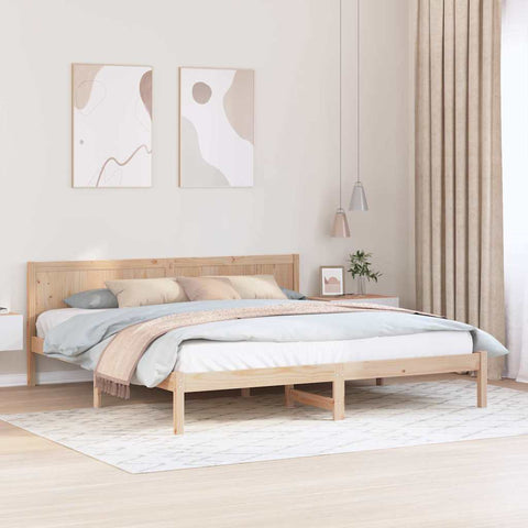 vidaXL Bed Frame Brown 180 x 200 cm Solid Pine wood