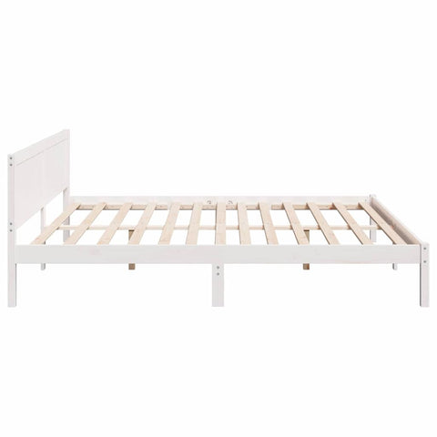 vidaXL Bed Frame White 180 x 200 cm Solid Pine wood