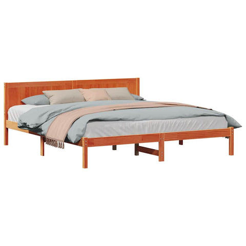 vidaXL Bed Frame Brown 180 x 200 cm Solid Pine wood