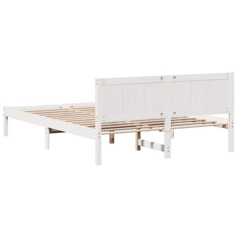 vidaXL Bed Frame White 160 x 200 cm Solid Pine wood