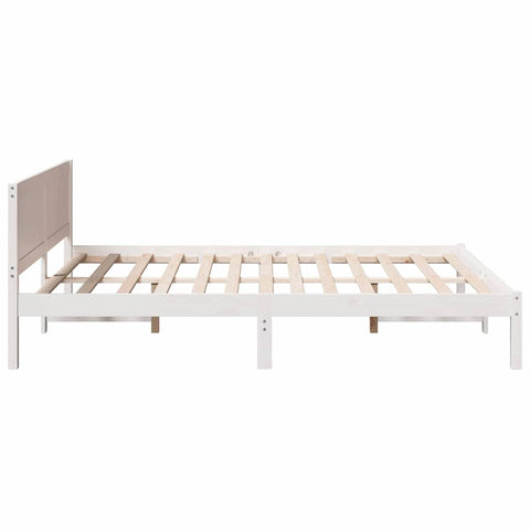 vidaXL Bed Frame White 160 x 200 cm Solid Pine wood