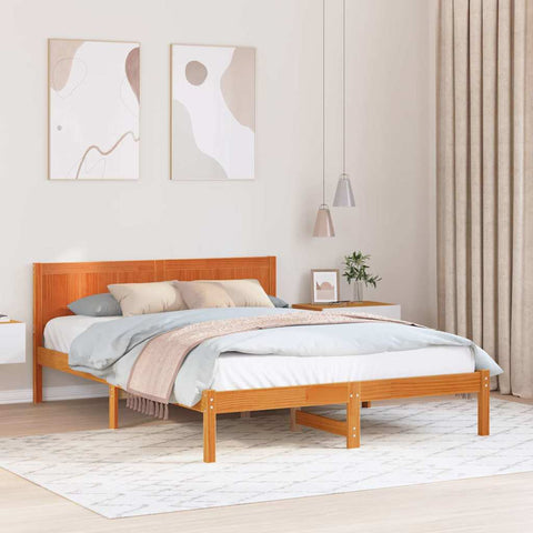 vidaXL Bed Frame Brown 160 x 200 cm Solid Pine wood